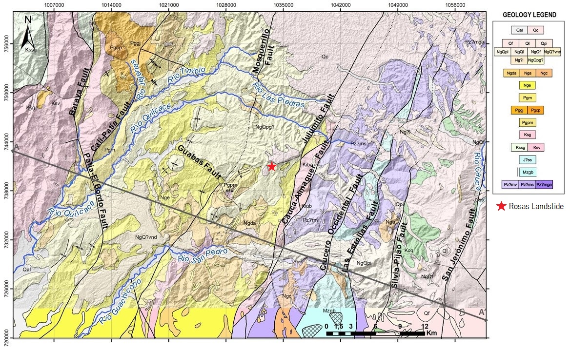 Geological map of the study area